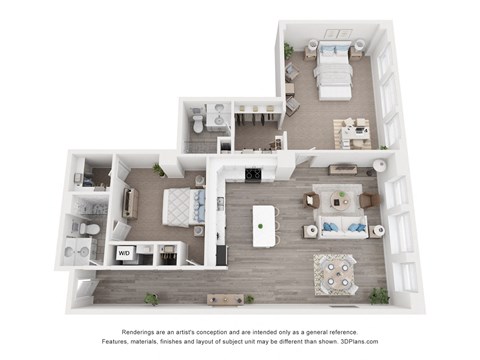 bedroom floor plan an in 3d